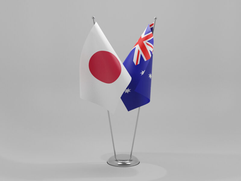 Australia and Japan flags