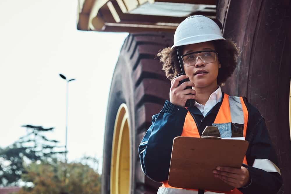 Young woman in mining