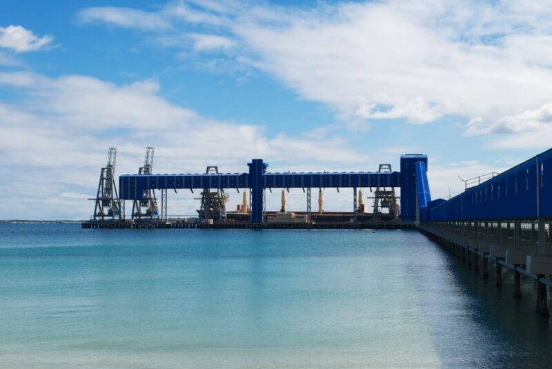 A ship being unloaded at Kwinana port