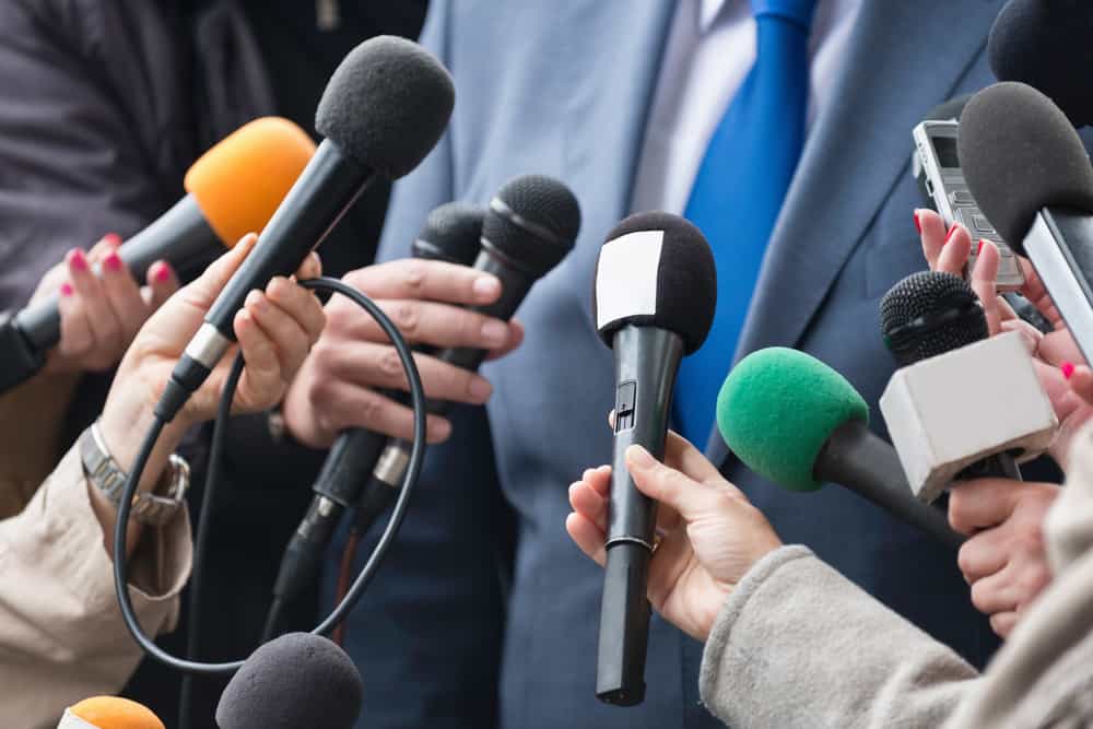 Microphones at an interview